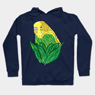Nice Artwork showing a Yellow Budgie V Hoodie